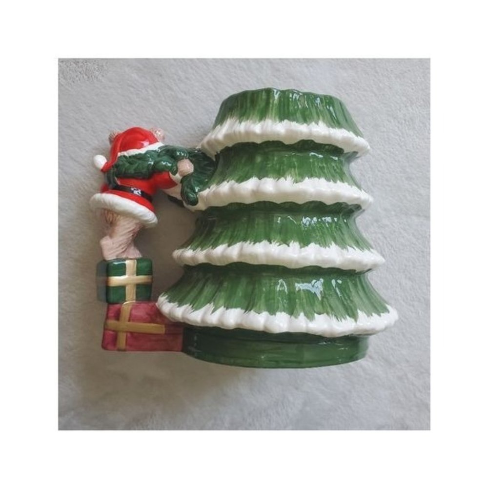 Vintage Original box World Bazar Santa Bear Christmas tree pitcher hand painted - Picture 4 of 9